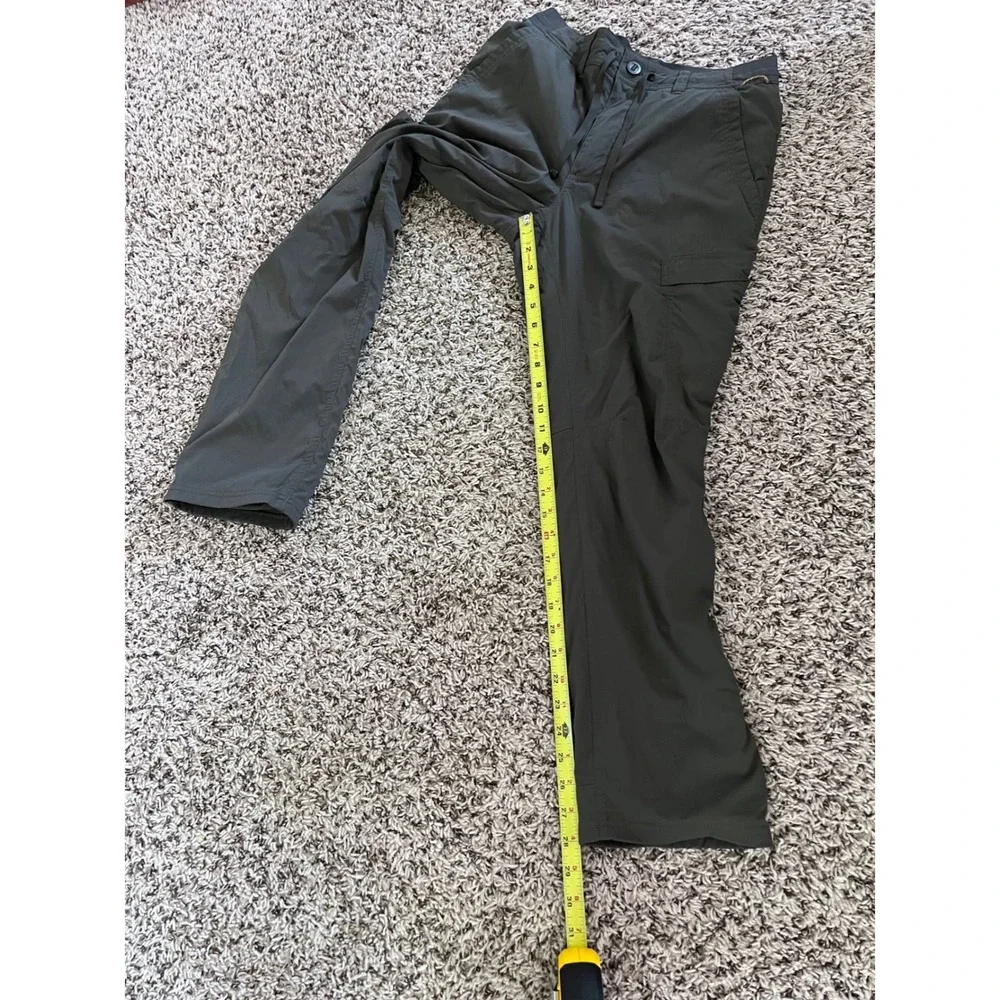 REI Co-op Mens Hiking Pants 32x27.5 Dark Olive Green Cargo Outdoor Trousers